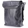 Чоловіча шкіряна сумка чорного кольору з довгим плечовим ремінцем SHVIGEL 2400919 - 4