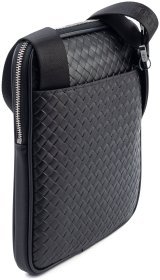 Стильна чоловіча сумка планшет із натуральної шкіри з тисненням плетіння HT Leather 111025