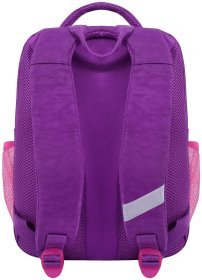 Рюкзак школьный для девочек с принтом единорожки фиолетового цвета Bagland 111425