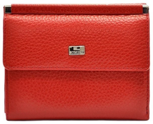 Красный женский кошелек двойного сложения из натуральной кожи Desisan 81425 modnotak фото №1
