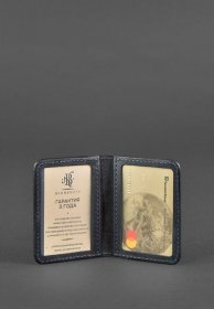 Синяя обложка для ID-паспорта и водительских прав из винтажной кожи BlankNote (41625)