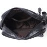 Маленька чорна сумка-планшет з фактурної шкіри на дві блискавки VINTAGE STYLE (14609) - 5