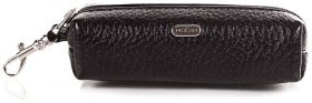 Кожаная ключница черного цвета на молниевой застежке Desisan 81825