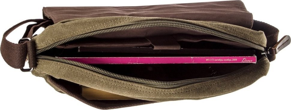 Текстильна сумка для ноутбука оливкового кольору Vintage (20187)