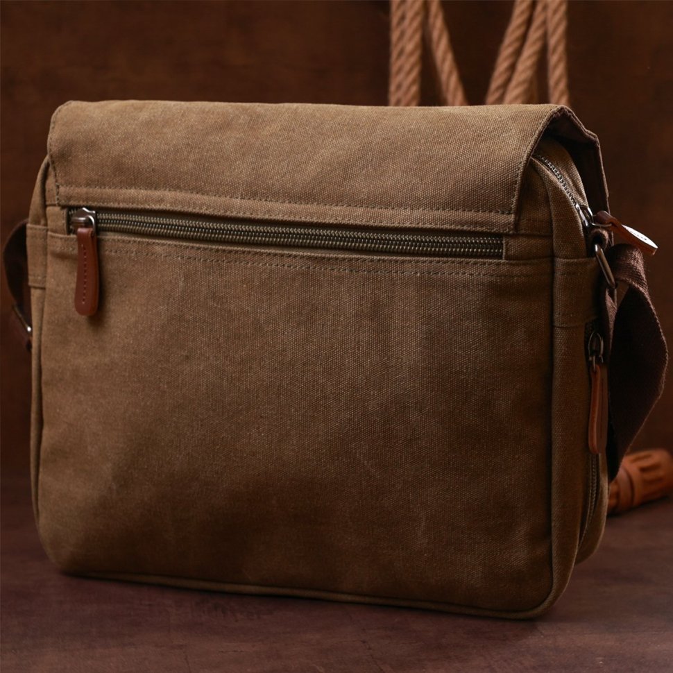 Текстильна сумка для ноутбука оливкового кольору Vintage (20187)