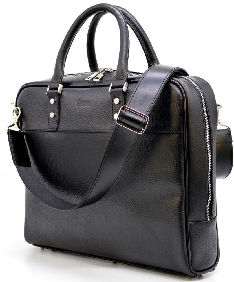 Деловая мужская сумка-портфель из натуральной кожи высокого качества TARWA (19639)