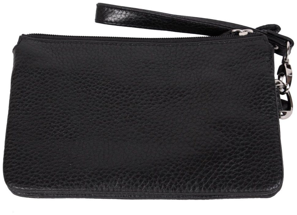 Барсетка з кистьовим ремінцем на блискавці у шкірі флотар Vip Collection 102625 (чорна) фото №3 Барсетка з кистьовим ремінцем на блискавці у шкірі флотар Vip Collection 102625 (чорна) modnotak фото №3