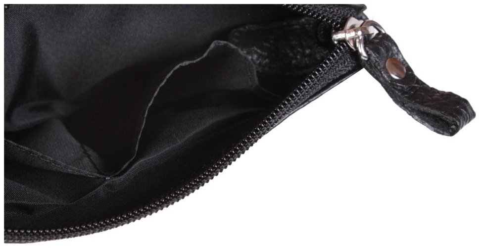 Барсетка з кистьовим ремінцем на блискавці у шкірі флотар Vip Collection 102625 (чорна) фото №4 Барсетка з кистьовим ремінцем на блискавці у шкірі флотар Vip Collection 102625 (чорна) modnotak фото №4
