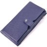 Синий мужской вертикальный бумажник из натуральной кожи флотар KARYA (2421423) - 1