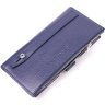 Синий мужской вертикальный бумажник из натуральной кожи флотар KARYA (2421423) - 2