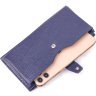 Синий мужской вертикальный бумажник из натуральной кожи флотар KARYA (2421423) - 3