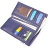 Синий мужской вертикальный бумажник из натуральной кожи флотар KARYA (2421423) - 6