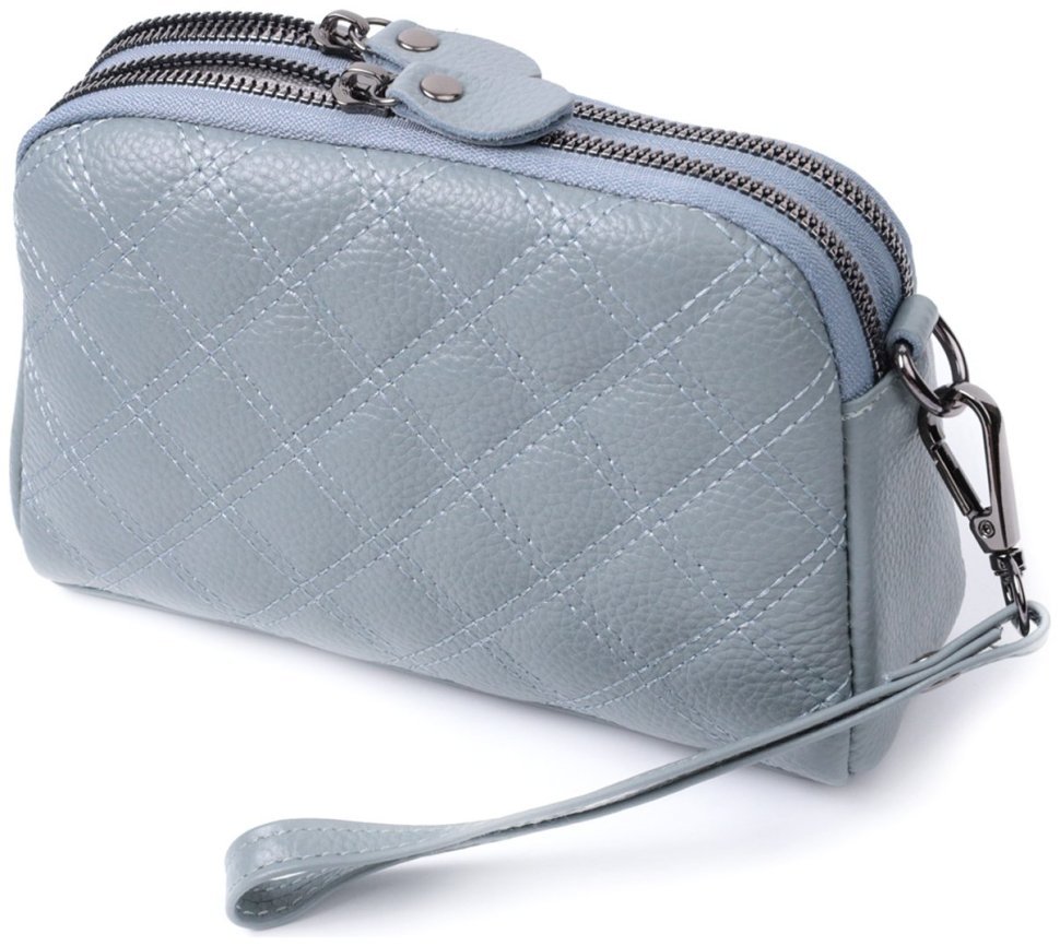 Женская сумка с ромбовидным узором из кожи Vintage 22808 Синий modnotak фото №1