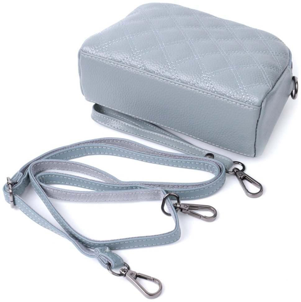 Женская сумка с ромбовидным узором из кожи Vintage 22808 Синий modnotak фото №7