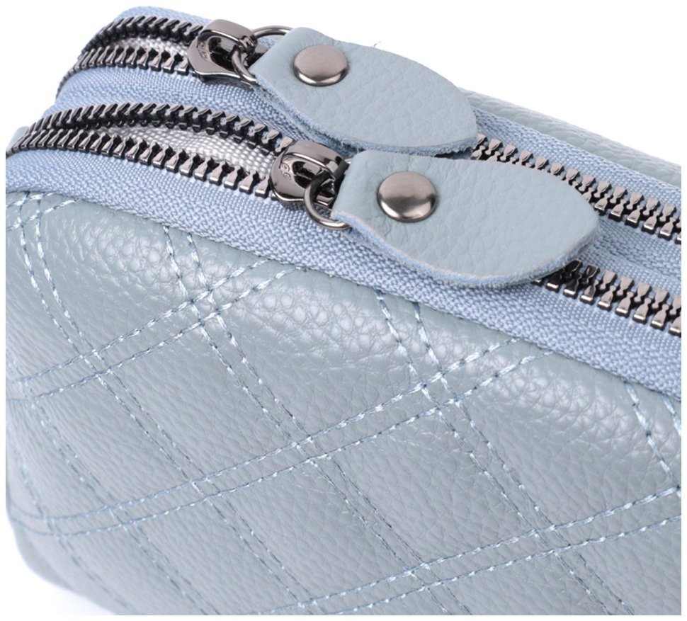 Женская сумка с ромбовидным узором из кожи Vintage 22808 Синий modnotak фото №8