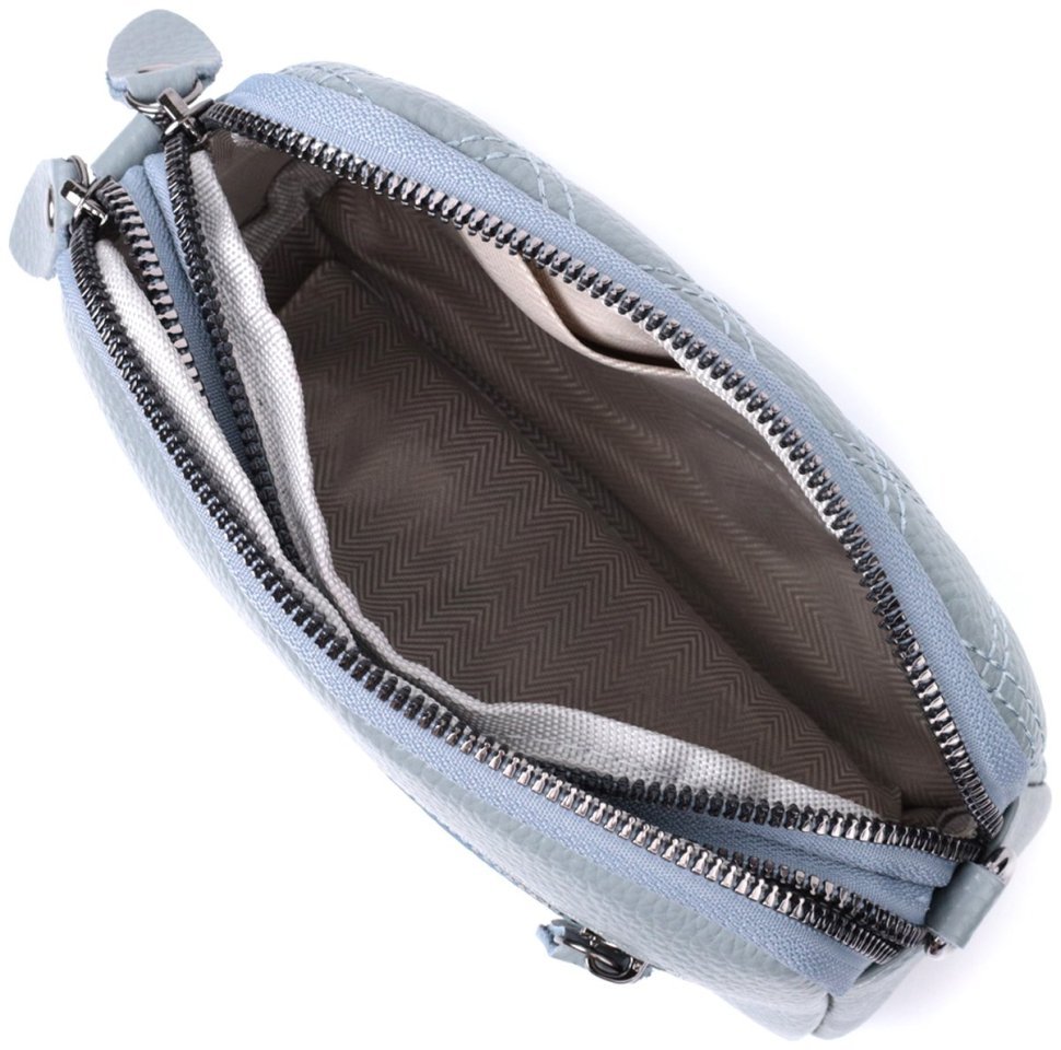 Женская сумка с ромбовидным узором из кожи Vintage 22808 Синий modnotak фото №10