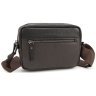 Кожаная мужская сумка кросс-боди горизонтальная Grande Pelle 102725 коричневая modnotak фото - 1