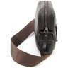 Кожаная мужская сумка кросс-боди горизонтальная Grande Pelle 102725 коричневая modnotak фото - 2