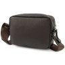 Кожаная мужская сумка кросс-боди горизонтальная Grande Pelle 102725 коричневая modnotak фото - 3