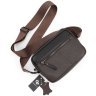 Кожаная мужская сумка кросс-боди горизонтальная Grande Pelle 102725 коричневая modnotak фото - 5