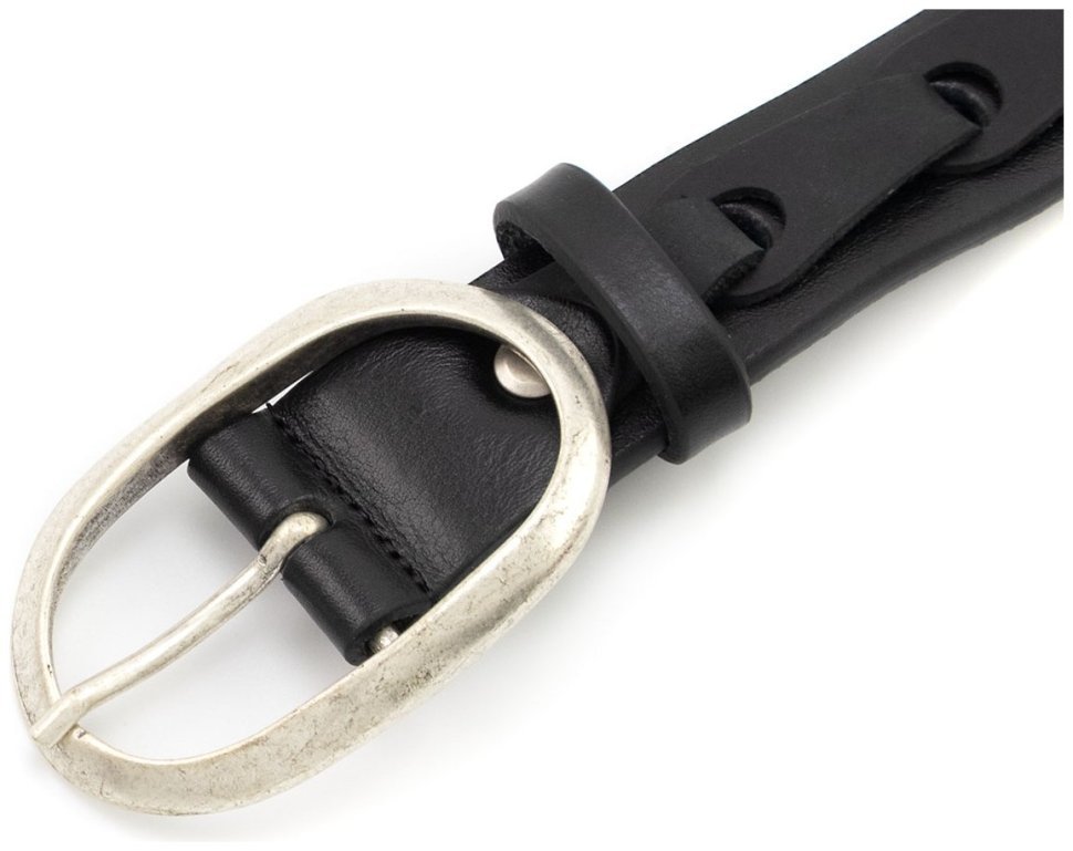 Ремень женский плетенный из итальянской кожи Gherardini 30126 черный фото №2 Ремень женский плетенный из итальянской кожи Gherardini 30126 черный modnotak фото №2