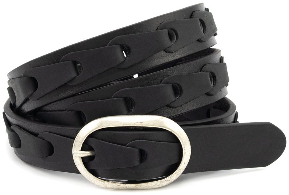 Ремень женский плетенный из итальянской кожи Gherardini 30126 черный фото №1 Ремень женский плетенный из итальянской кожи Gherardini 30126 черный modnotak фото №1