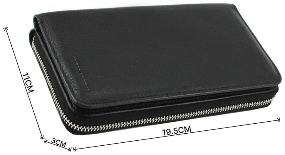 Кожаный мужской кошелек-клатч на молнии с блоком под карточки Marco Coverna (18123) modnotak фото №3