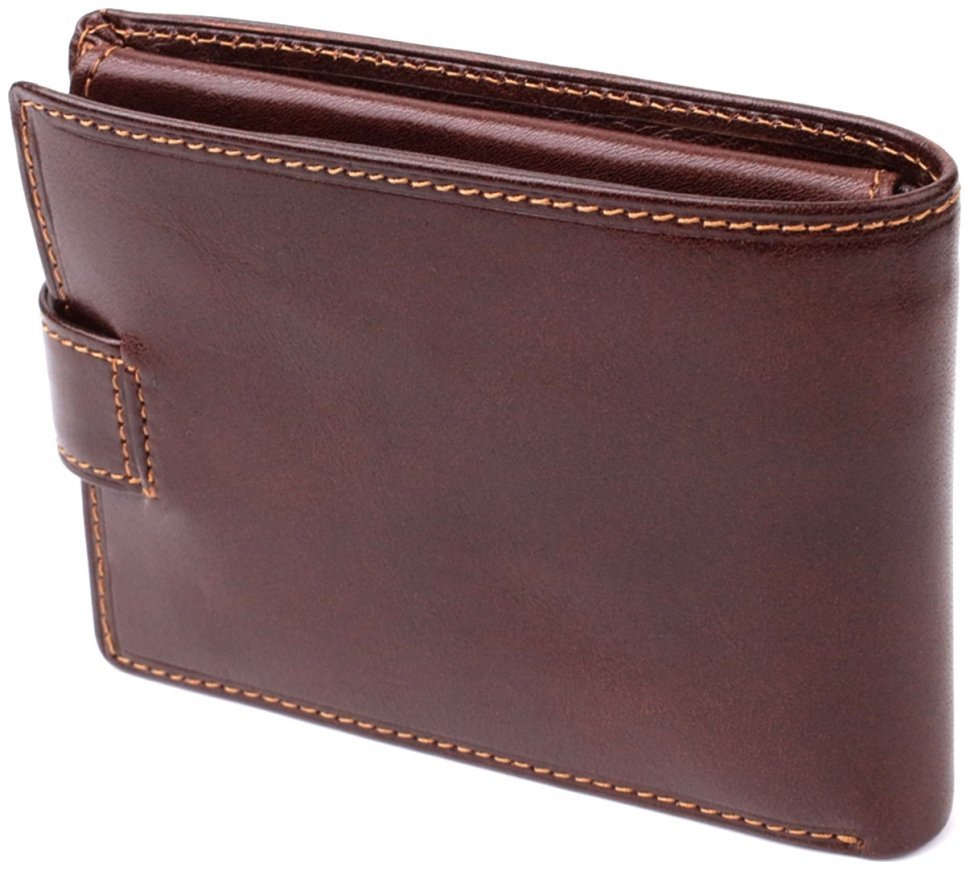 Коричневое мужское портмоне из гладкой натуральной итальянской кожи Tony Perotti 103325 modnotak фото №2