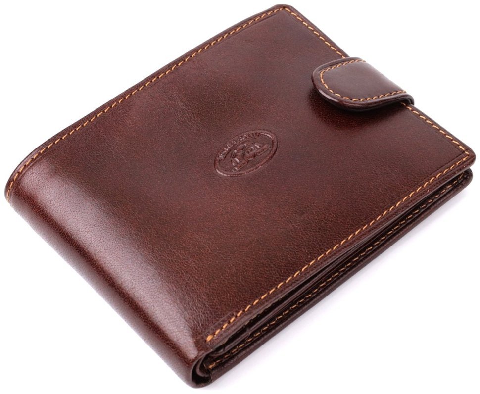 Коричневое мужское портмоне из гладкой натуральной итальянской кожи Tony Perotti 103325 modnotak фото №5