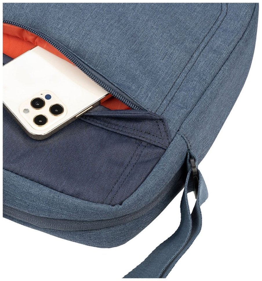 Стильная повседневная сумка для ноутбука до 14" с креплением на чемодан Tucano Hop синего цвета 103525 modnotak фото №4