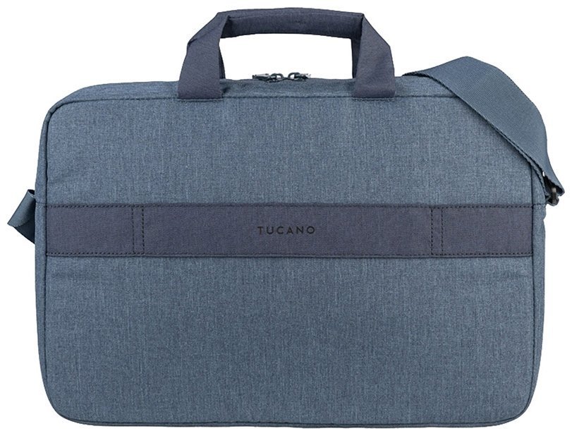 Стильная повседневная сумка для ноутбука до 14" с креплением на чемодан Tucano Hop синего цвета 103525 modnotak фото №6