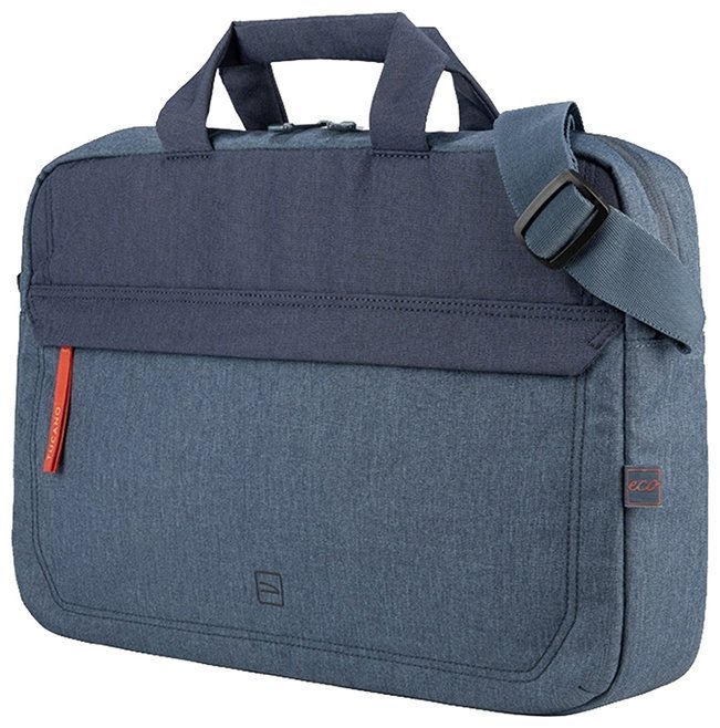 Стильная повседневная сумка для ноутбука до 14" с креплением на чемодан Tucano Hop синего цвета 103525 modnotak фото №7