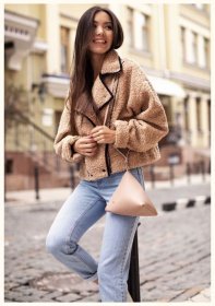 Светло-бежевая сумка-косметичка из натуральной кожи флотар BlankNote Пирамида (12719)