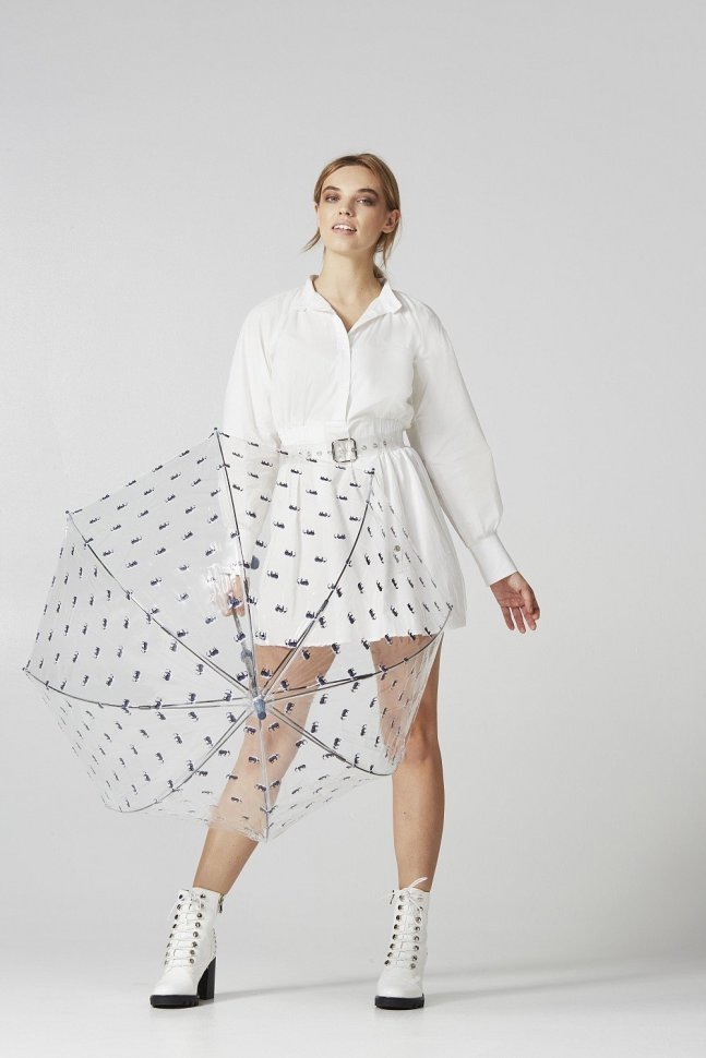 Зонт-трость женский Fulton L042 Birdcage-2 Elephant Parade (прозрачный с принтом слонов) 93925 modnotak фото №3