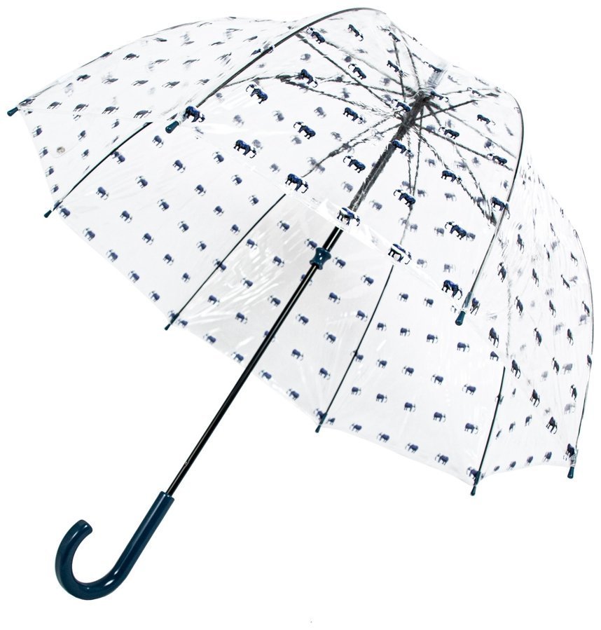 Зонт-трость женский Fulton L042 Birdcage-2 Elephant Parade (прозрачный с принтом слонов) 93925 modnotak фото №6