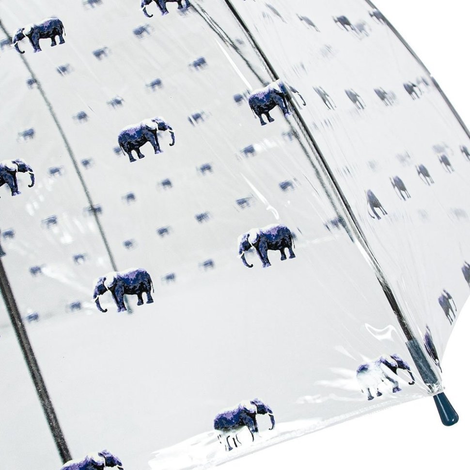 Зонт-трость женский Fulton L042 Birdcage-2 Elephant Parade (прозрачный с принтом слонов) 93925 modnotak фото №12