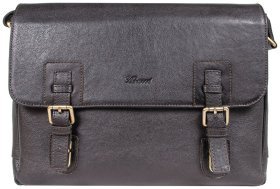 Мужская кожаная сумка мессенджер для ноутбука до 13" Ashwood Jasper коричневого цвета 94025