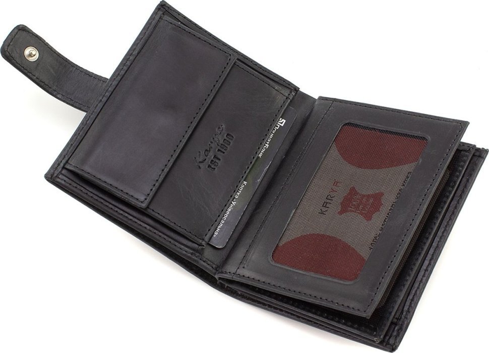 Чоловіче шкіряне портмоне з відсіками під картки та документи KARYA (18272)
