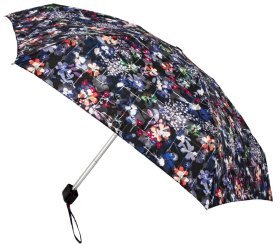 Зонт женский Fulton L501 Tiny-2 Digital Nature (Механика, синего цвета с принтом цветов) 94125