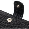 Чорний чоловічий горизонтальний гаманець із натуральної шкіри з тисненням під крокодила BOND (2422008) - 3