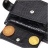 Чорний чоловічий горизонтальний гаманець із натуральної шкіри з тисненням під крокодила BOND (2422008) - 7