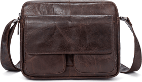 Наплічна шкіряна сумка невеликого розміру на два відділення Vintage (20026)