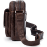 Наплечная кожаная сумка небольшого размера на два отделения Vintage (20026) - 3
