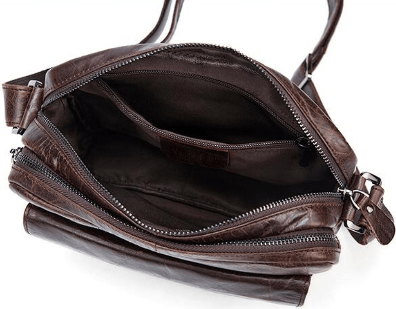 Наплечная кожаная сумка небольшого размера на два отделения Vintage (20026)
