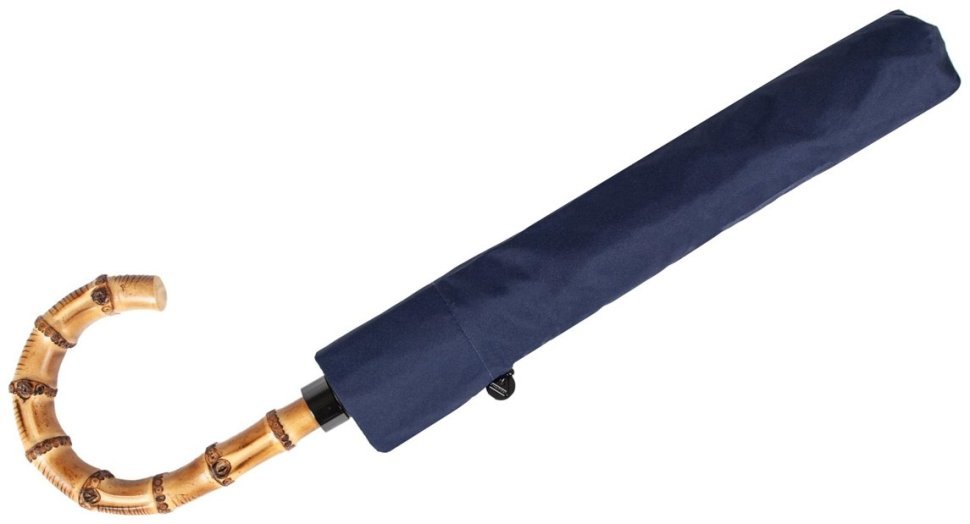 Мужской складной зонт полуавтомат синего цвета с ручкой из бамбука Fulton G938-041406 Portobello-1 Navy 94325 modnotak фото №5