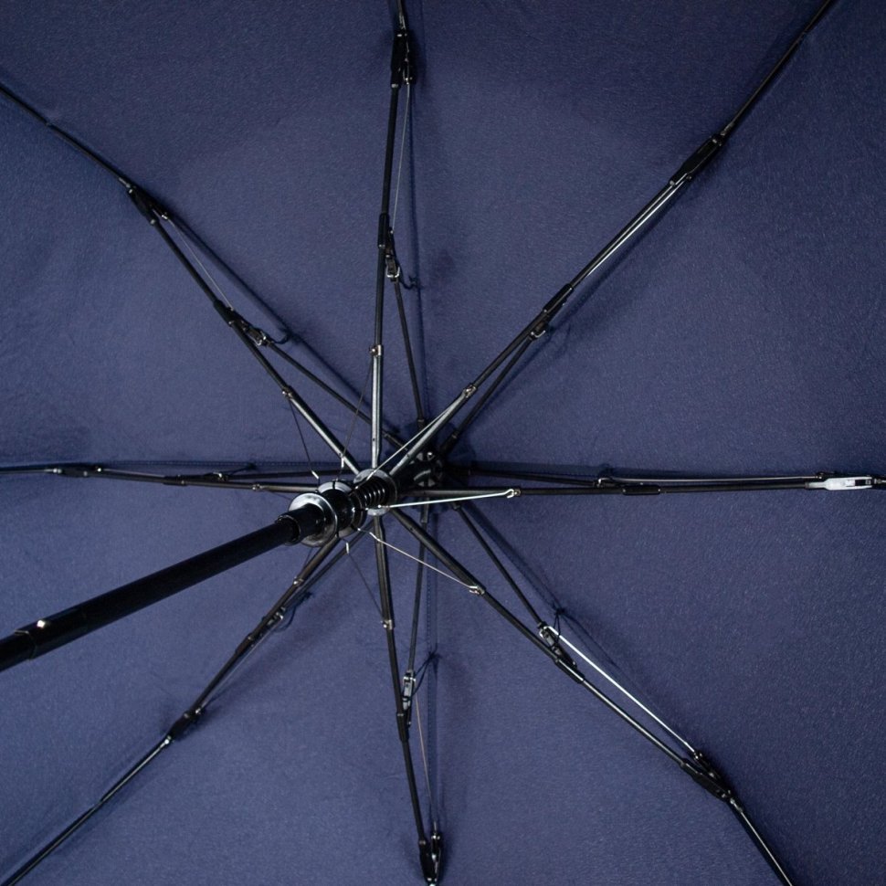 Мужской складной зонт полуавтомат синего цвета с ручкой из бамбука Fulton G938-041406 Portobello-1 Navy 94325 modnotak фото №7