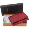 Червоний класичний гаманець з натуральної шкіри з тисненням під крокодила Tony Bellucci (10752) - 8