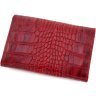 Красный классический кошелек из натуральной кожи с тиснением под крокодила Tony Bellucci (10752) - 4