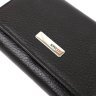 Жіночий класичний чорний гаманець потрійного складання з натуральної шкіри KARYA (2417238) - 5