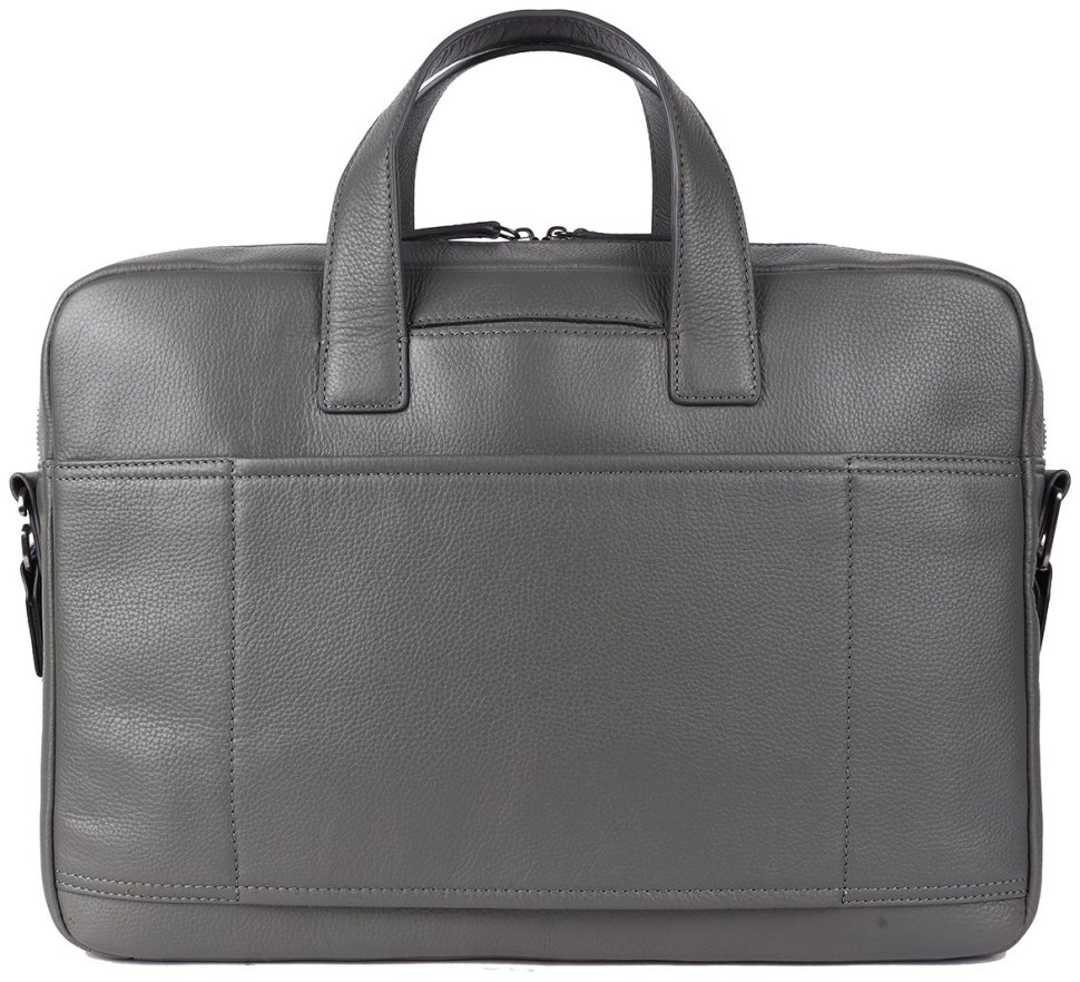 Кожаная мужская сумка для ноутбука до 15" Brampton London Commandeer 94525 серого цвета modnotak фото №4